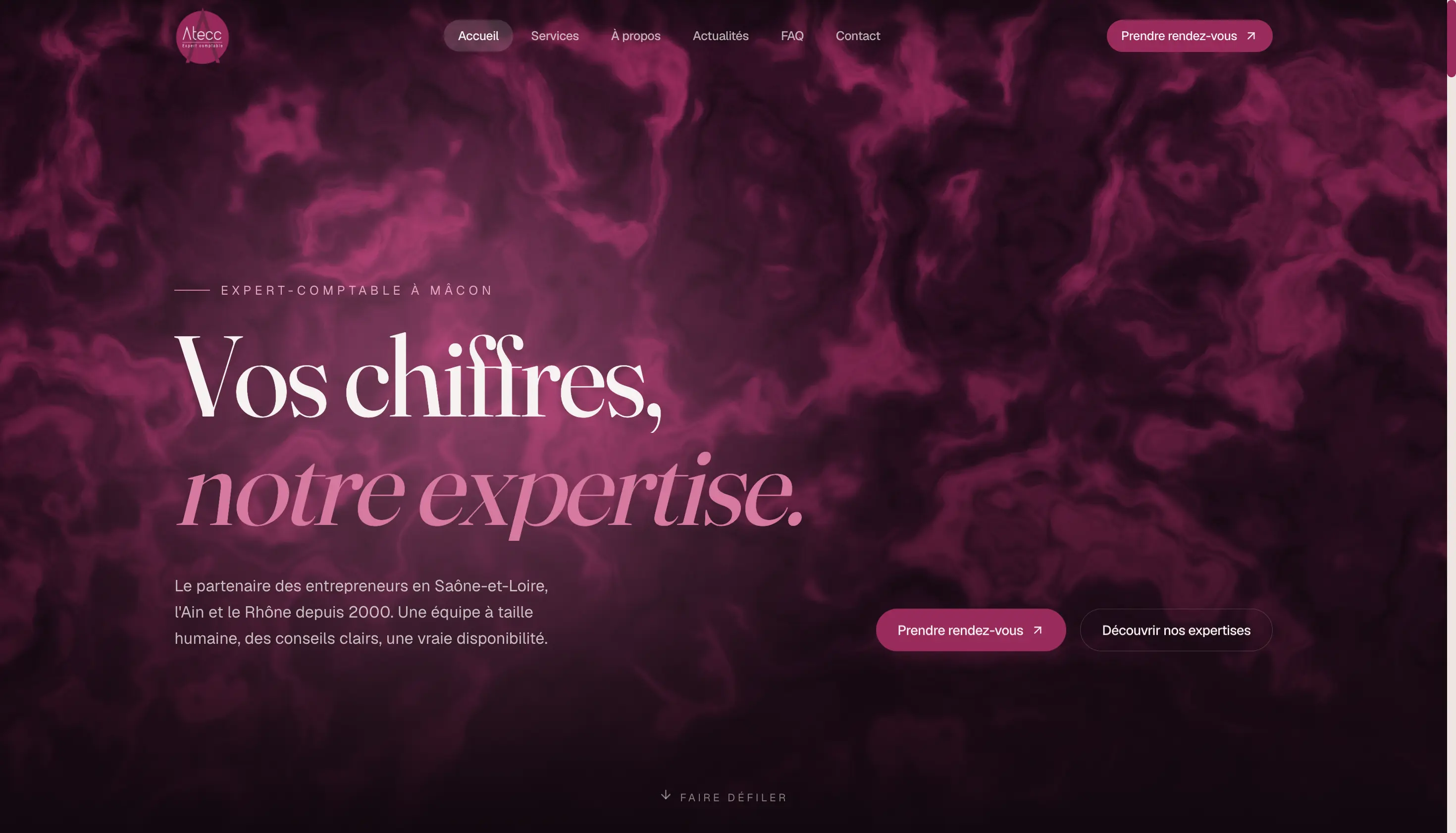 Site web Atecc réalisé par ialpha