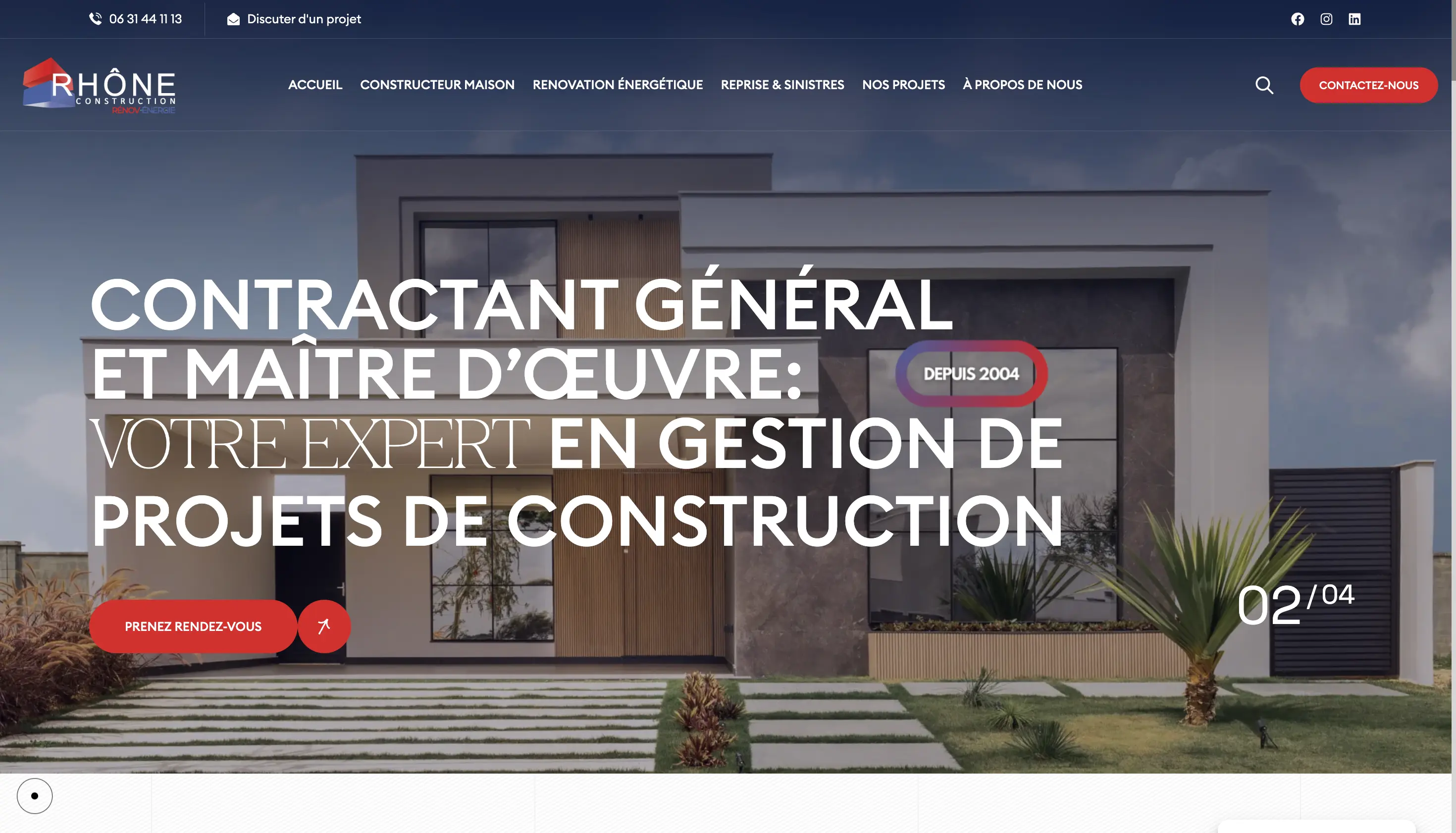 Site web Rhône Construction réalisé par ialpha